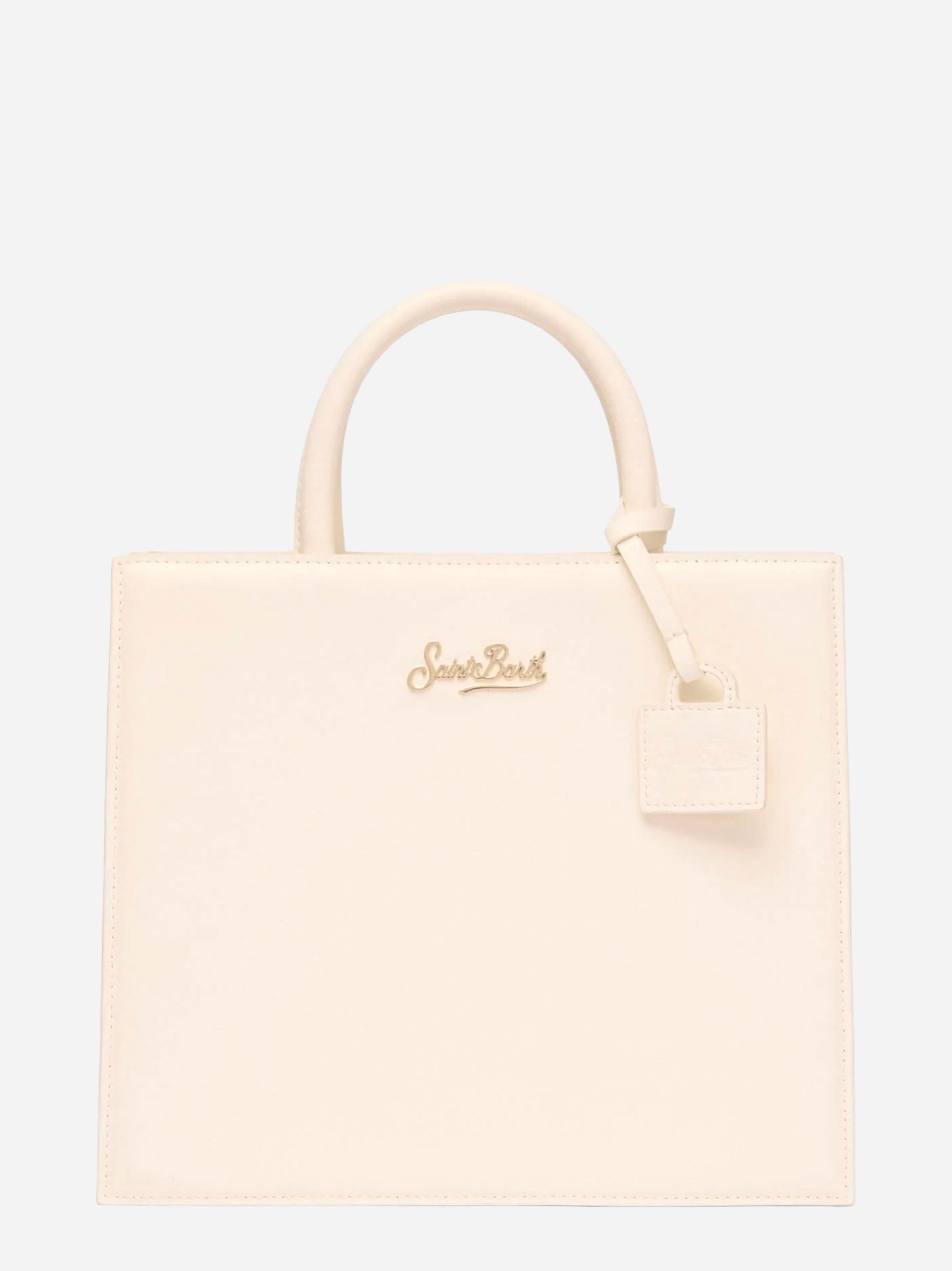 Shop Bag Midi in pelle bianca