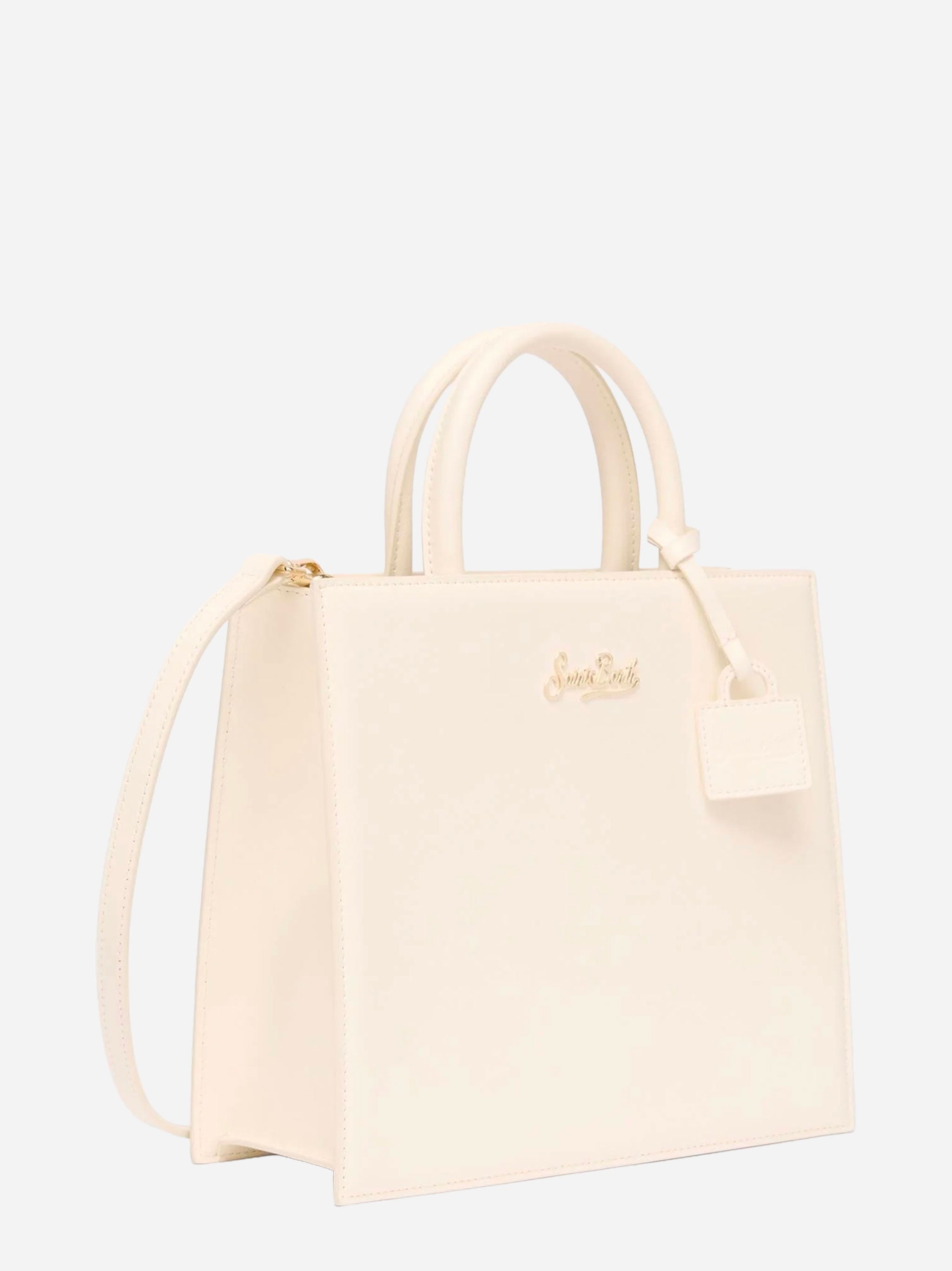 Shop Bag Midi in pelle bianca
