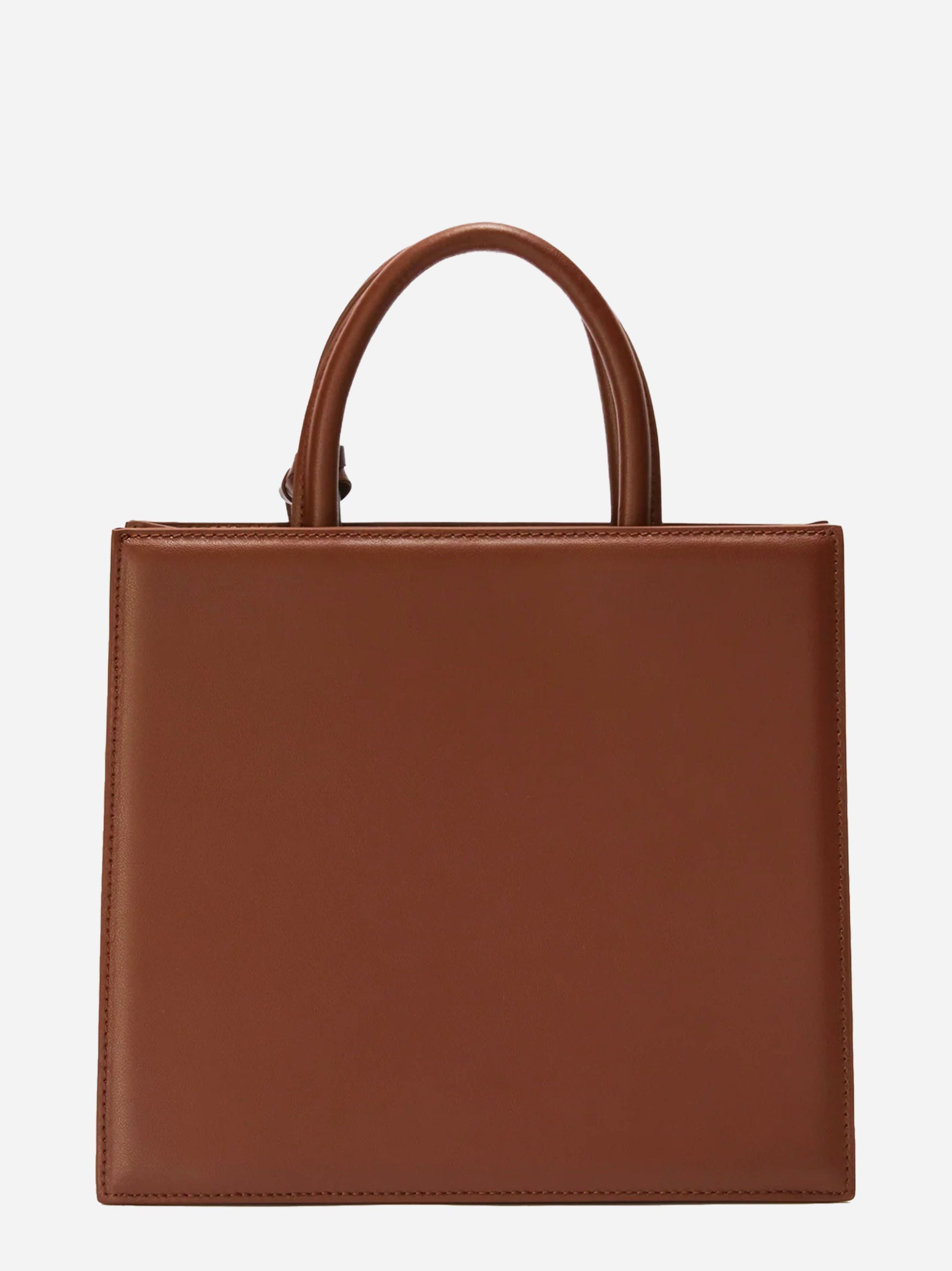 Shop Bag Midi in pelle marrone