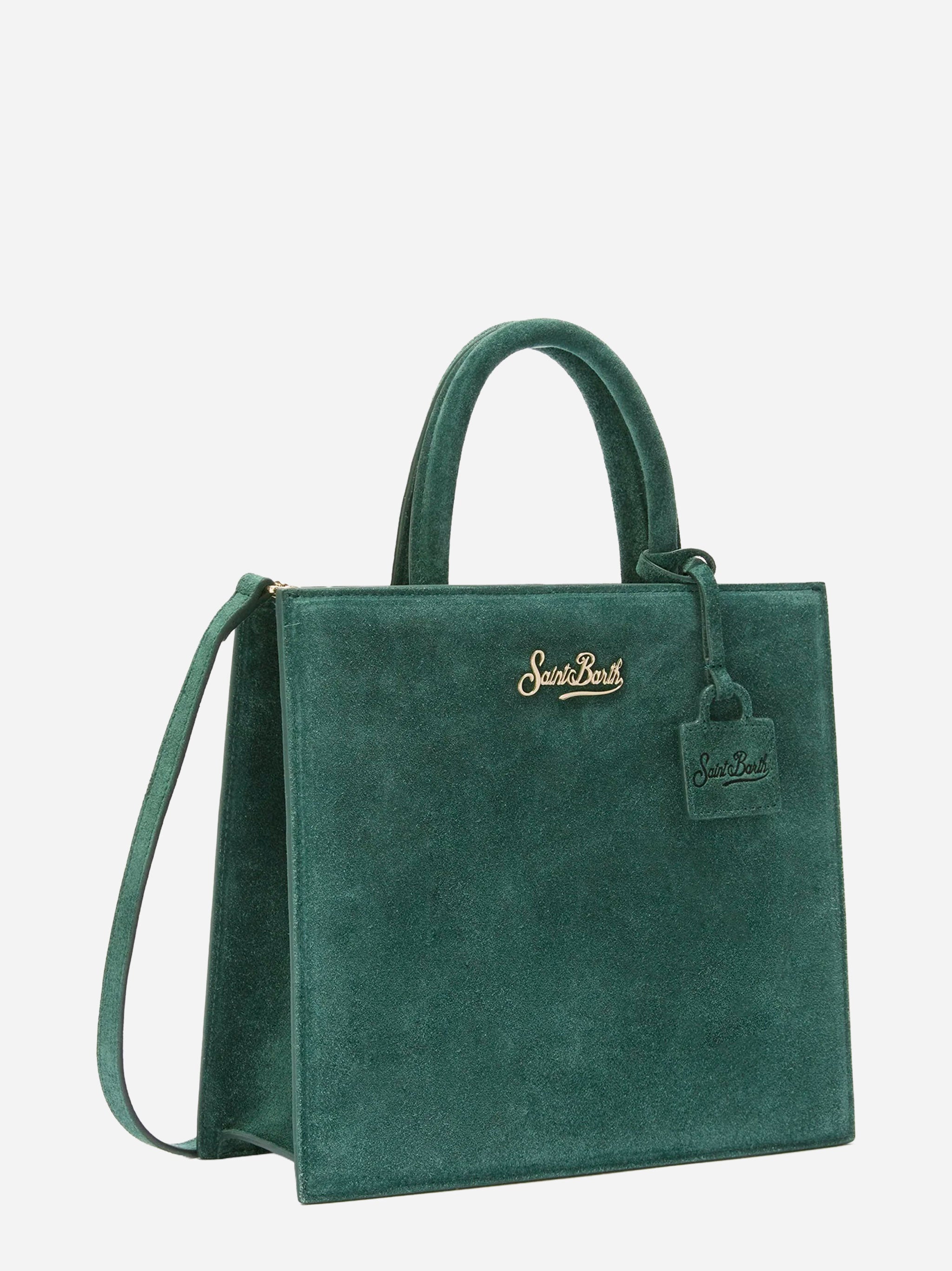 Shop Bag Midi in suede verde