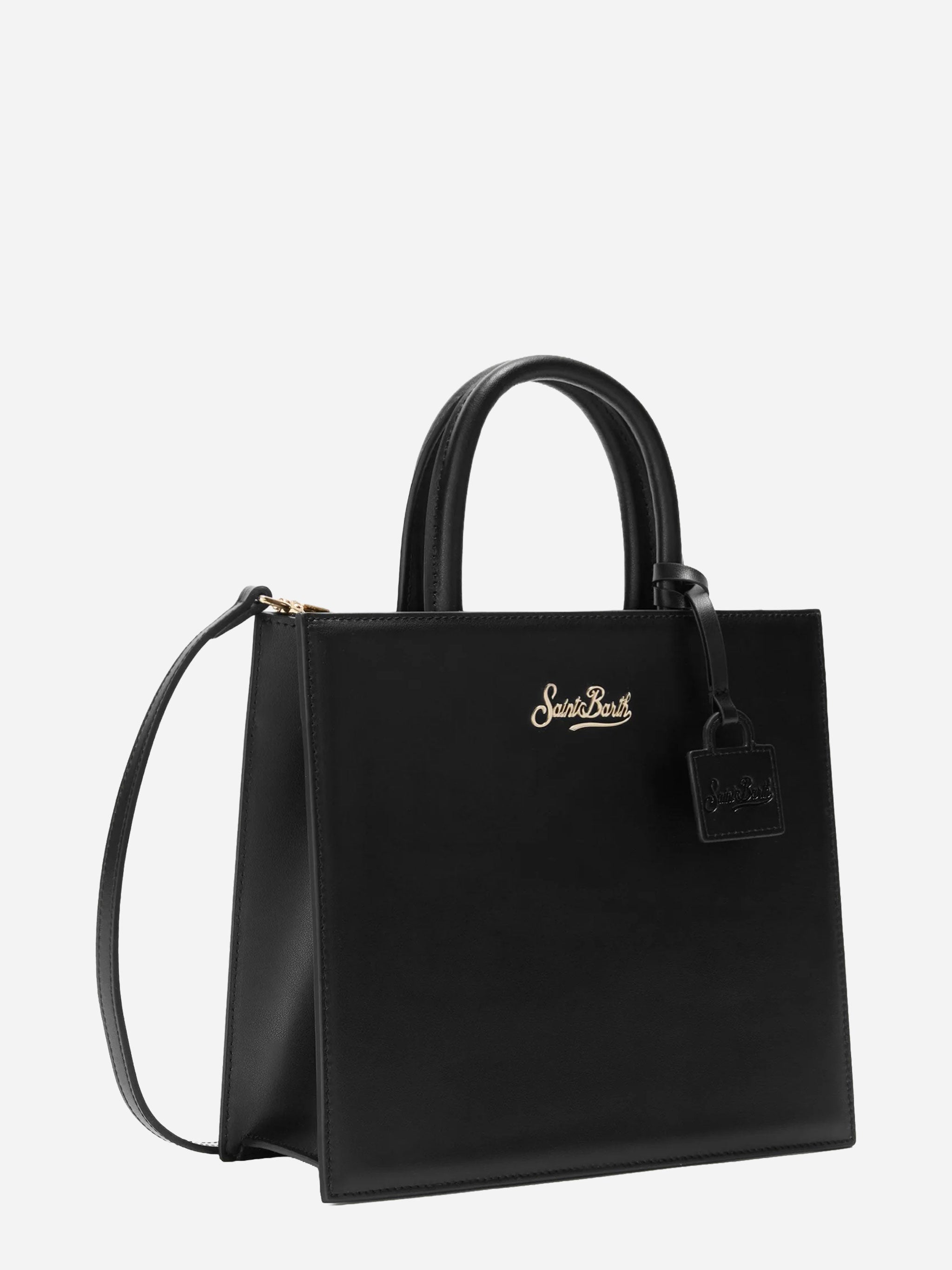 Shop Bag Midi in pelle nera