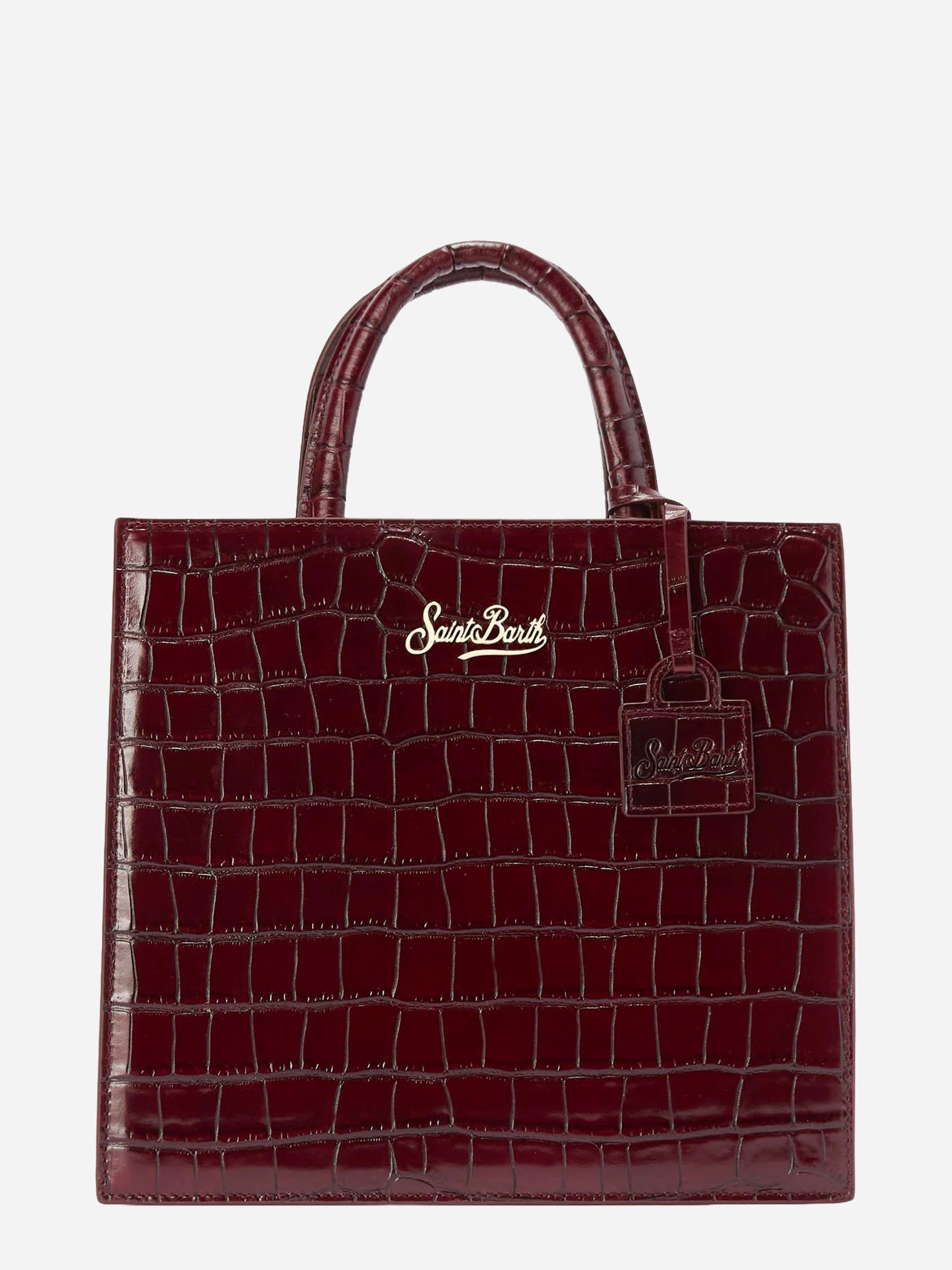 Shop Bag Midi in pelle stampa cocco bordeaux