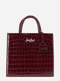 Shop Bag Midi in pelle stampa cocco bordeaux