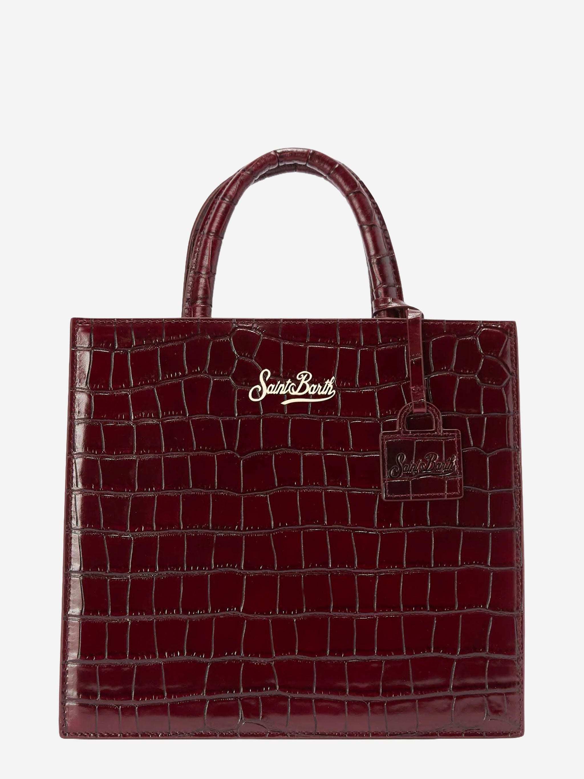 Shop Bag Midi in pelle stampa cocco bordeaux