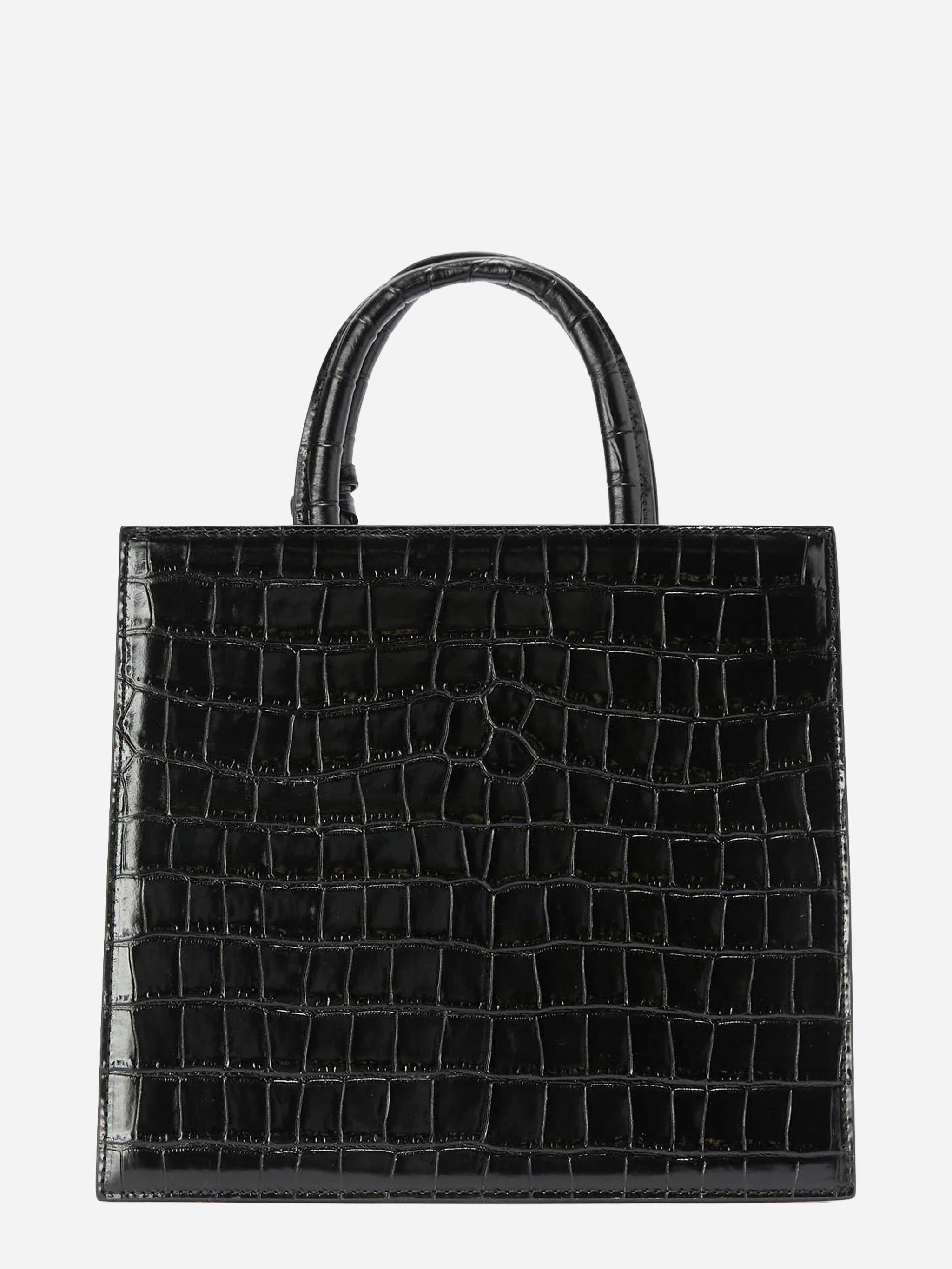 Shop Bag Midi in pelle stampa cocco nera