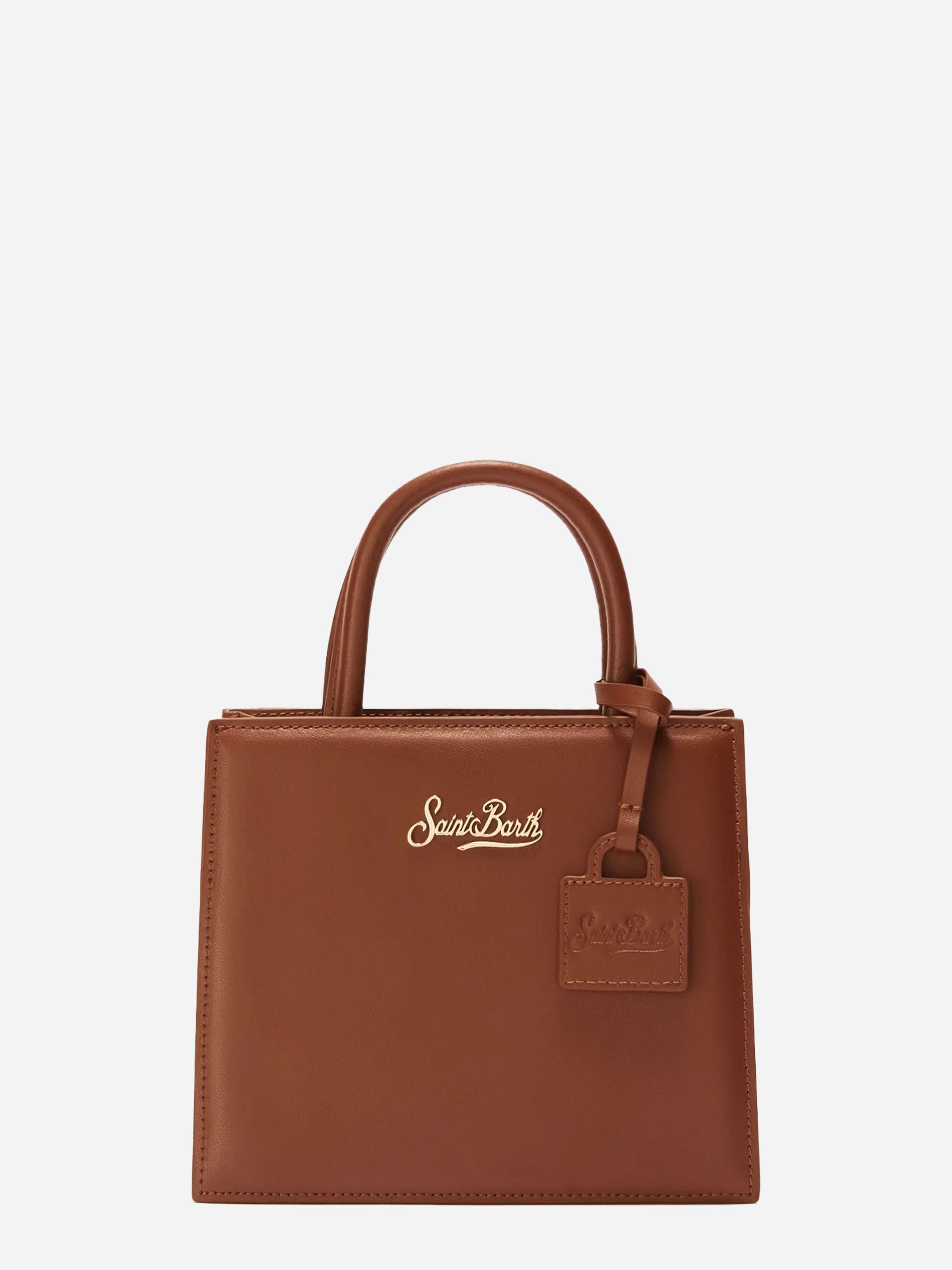 Shop Bag Mini in pelle marrone