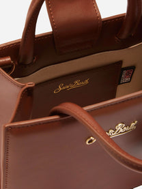 Shop Bag Mini in pelle marrone