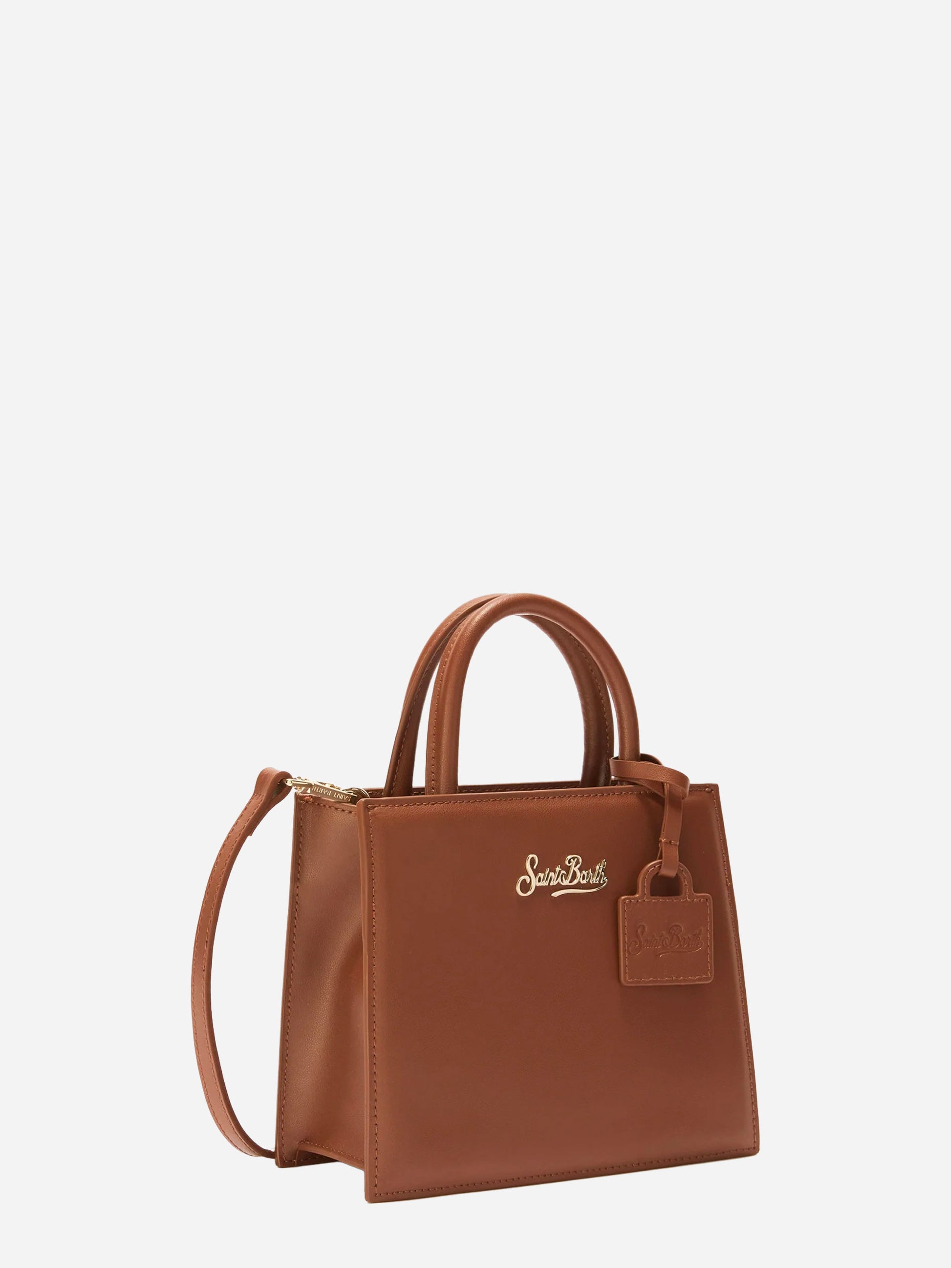 Shop Bag Mini in pelle marrone