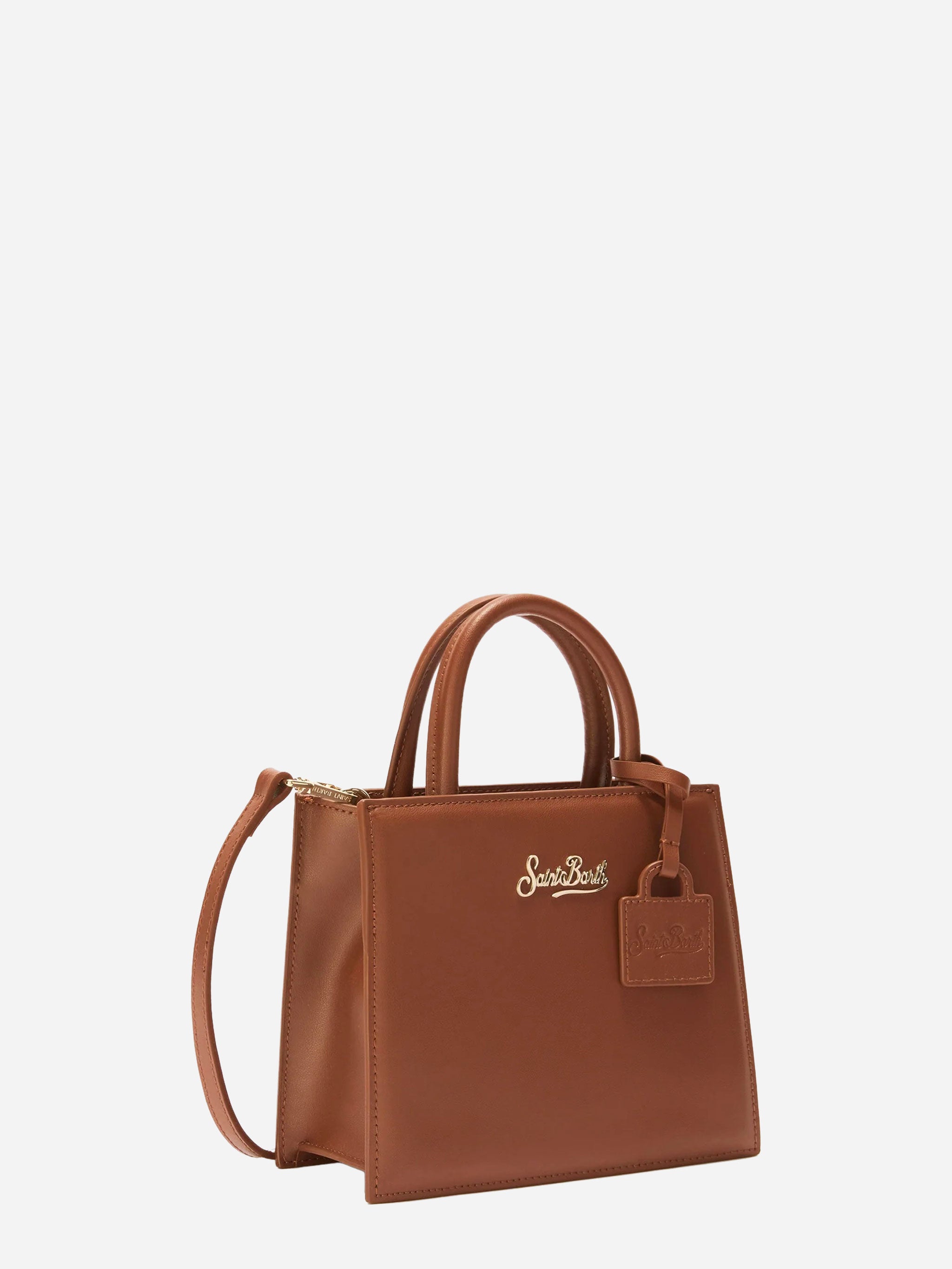 Shop Bag Mini in pelle marrone
