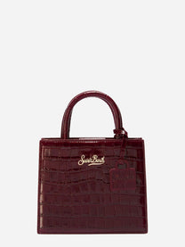 Shop Bag Mini in pelle stampa cocco Bordeaux