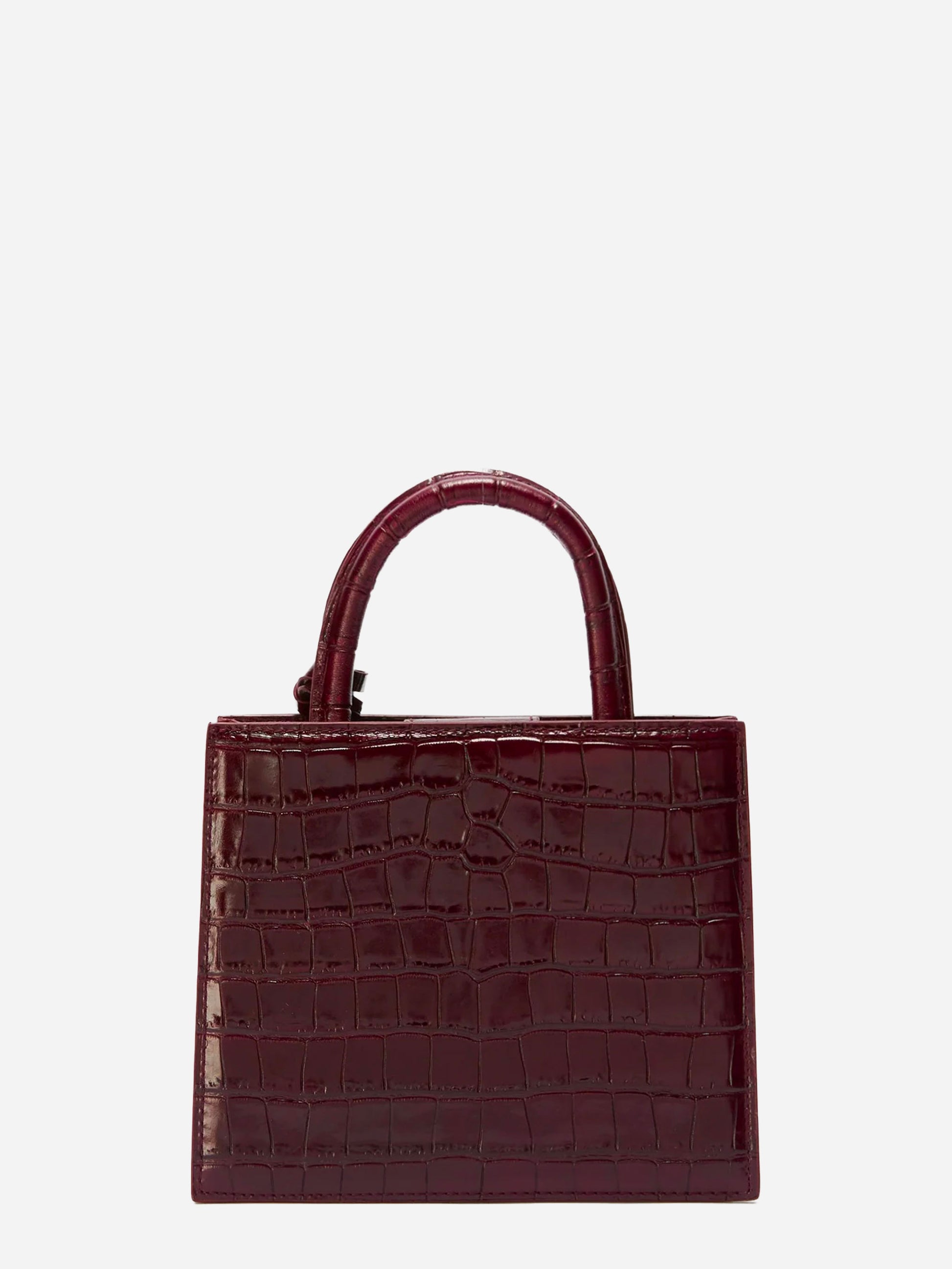 Shop Bag Mini in pelle stampa cocco Bordeaux