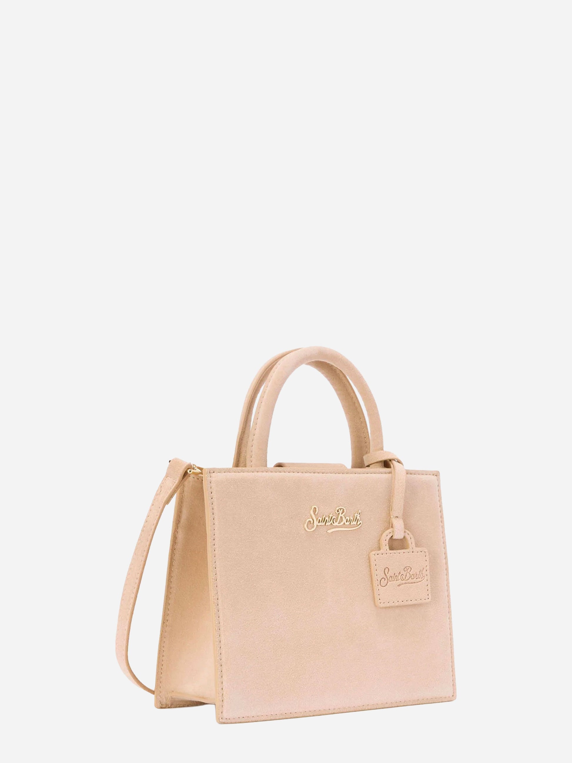 Shop Bag Mini in suede beige