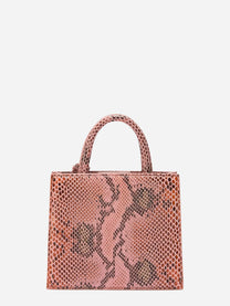 Shop Bag Mini in pelle con stampa pitonata rosa