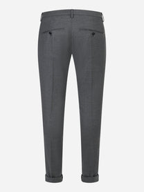 Pantalone skinny fit Gaubert in flanella stretch grigia