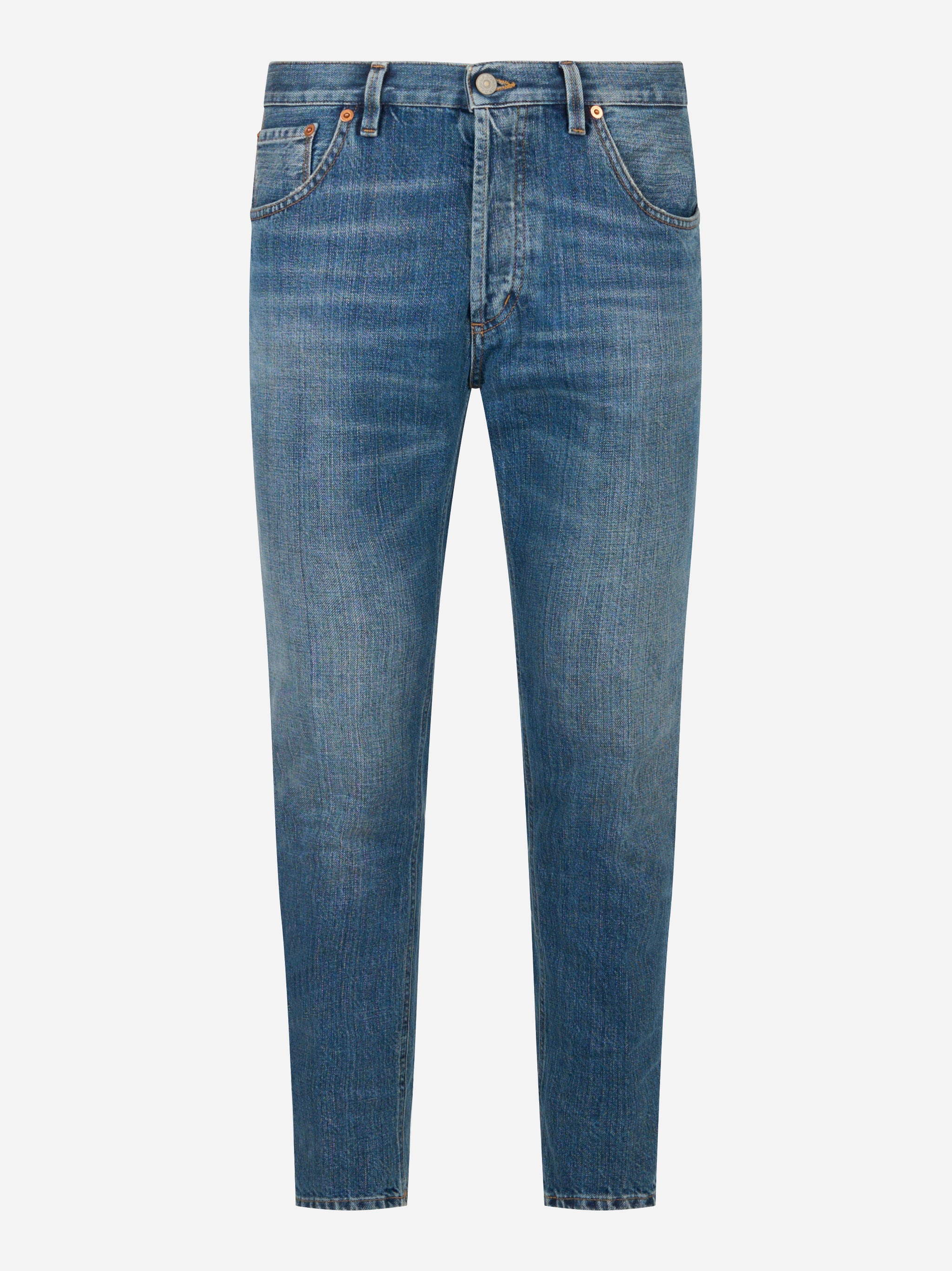 Jeans carrot fit Brighton in denim fermo blu