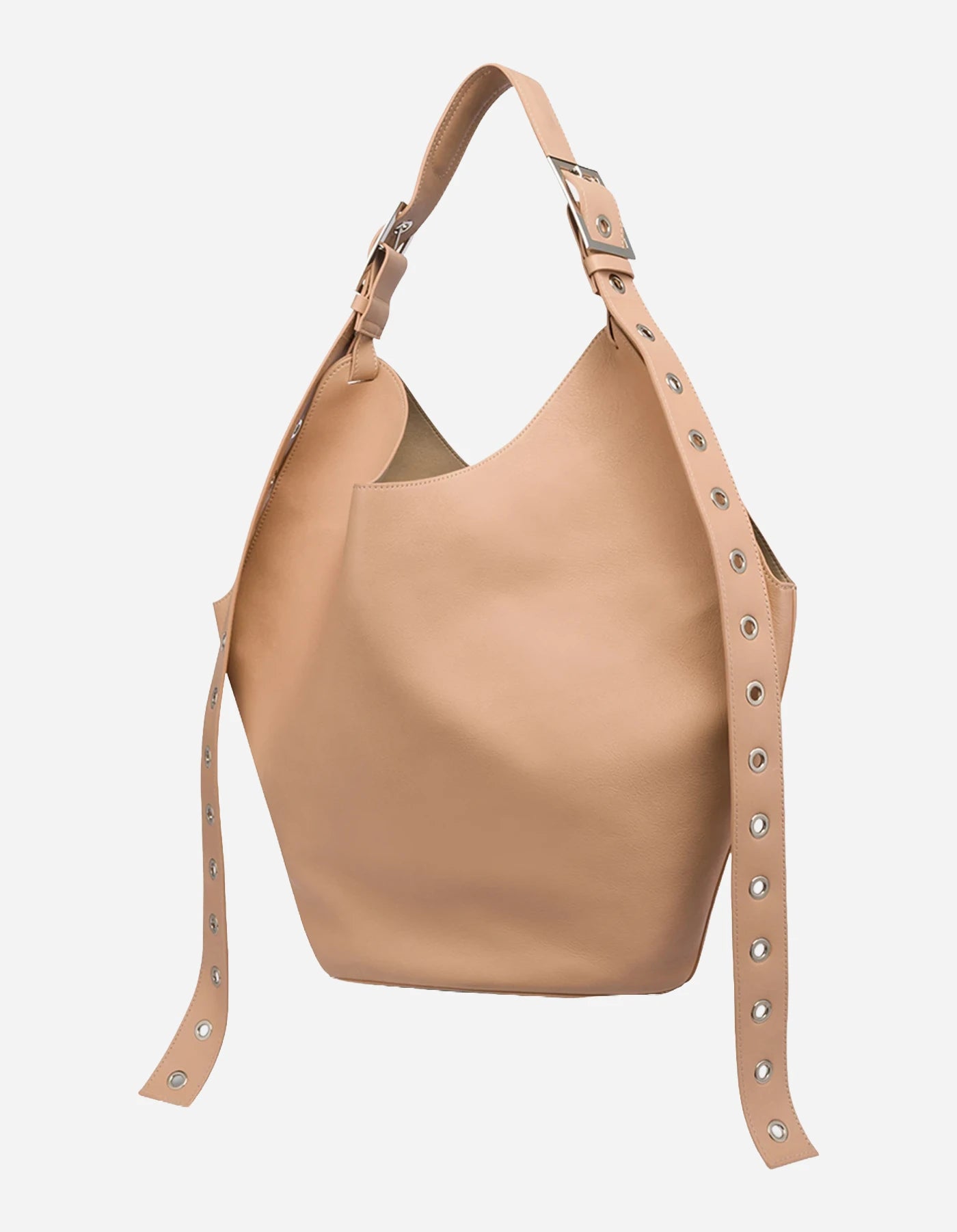 Borsa Small hobo in pelle beige