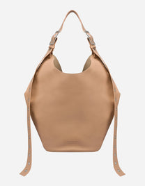 Borsa Small hobo in pelle beige