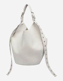 Borsa Small hobo in pelle bianca