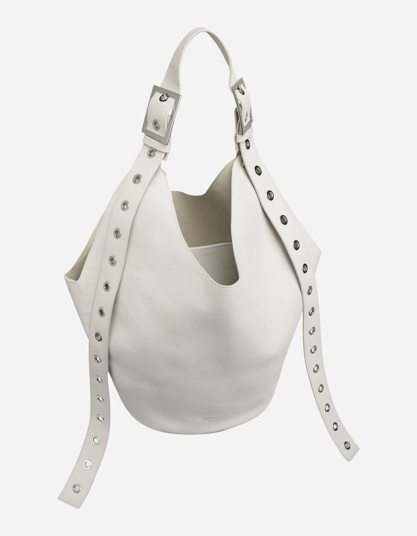 Borsa Small hobo in pelle bianca