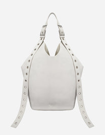 Borsa Small hobo in pelle bianca