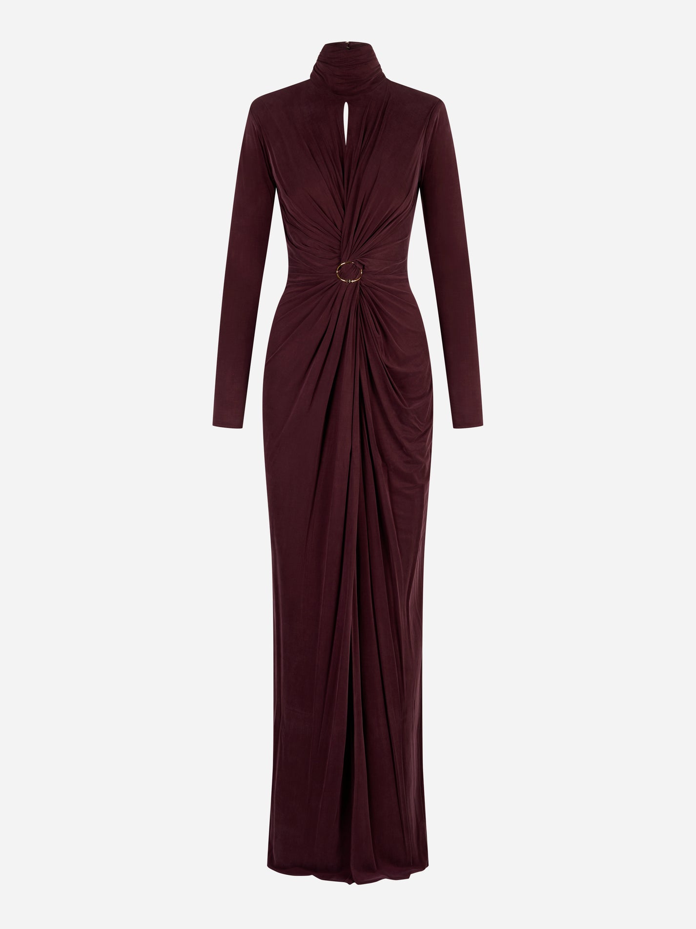 Abito lungo red carpet con drappeggio Elisabetta Franchi