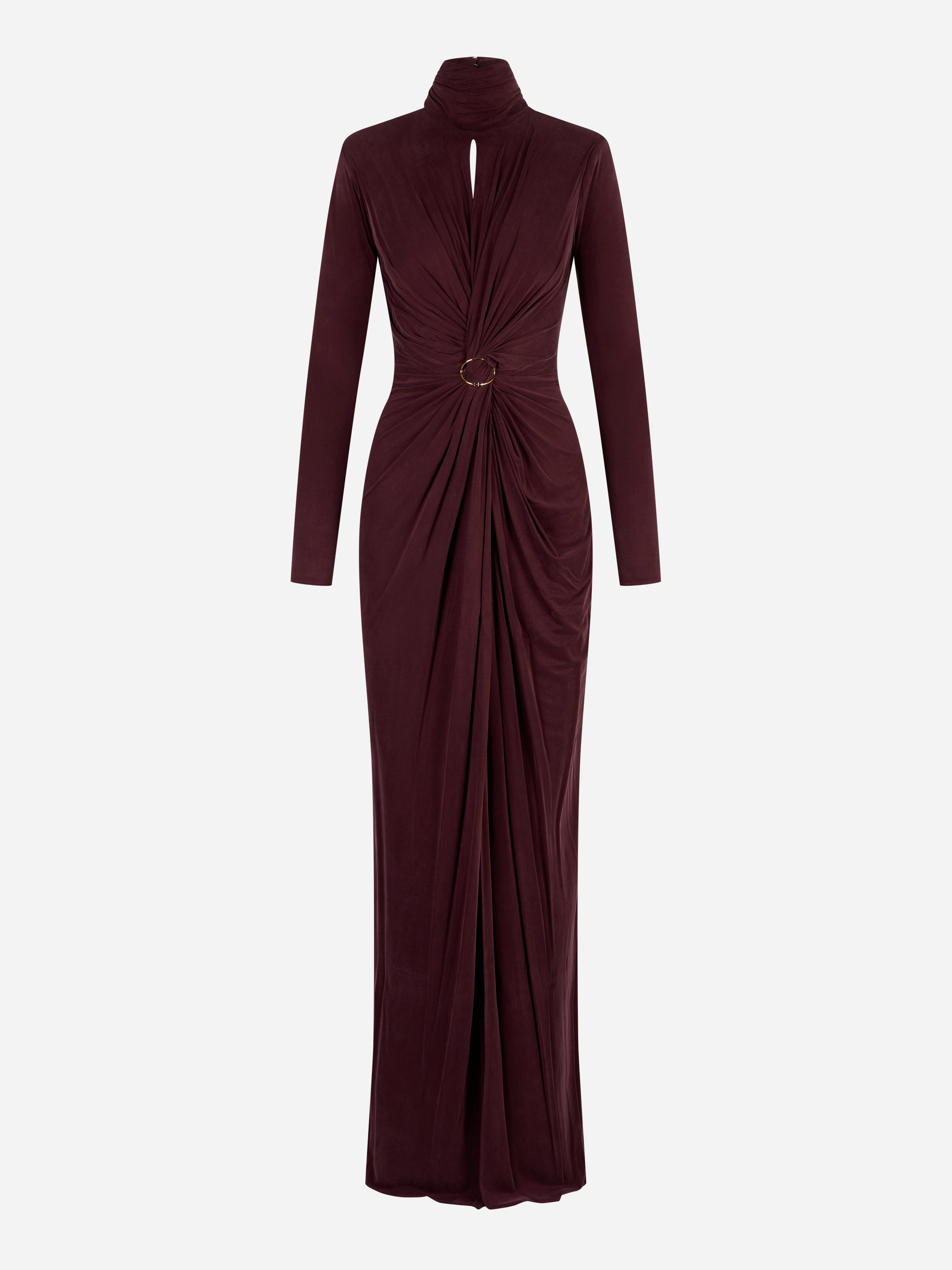 Abito lungo red carpet con drappeggio Elisabetta Franchi