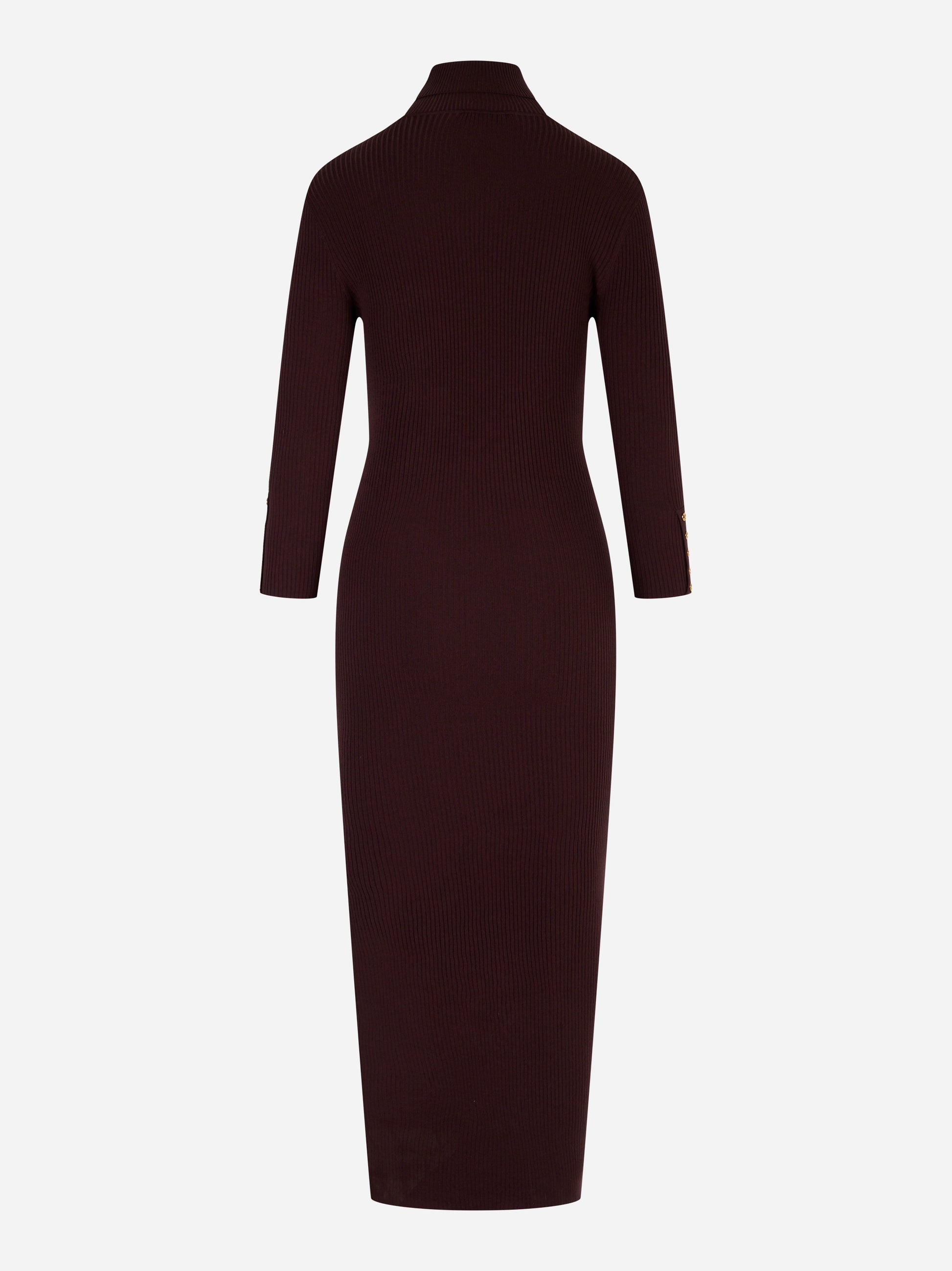 Retro dell’abito in maglia a costine borgogna Elisabetta Franchi