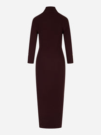 Retro dell’abito in maglia a costine borgogna Elisabetta Franchi