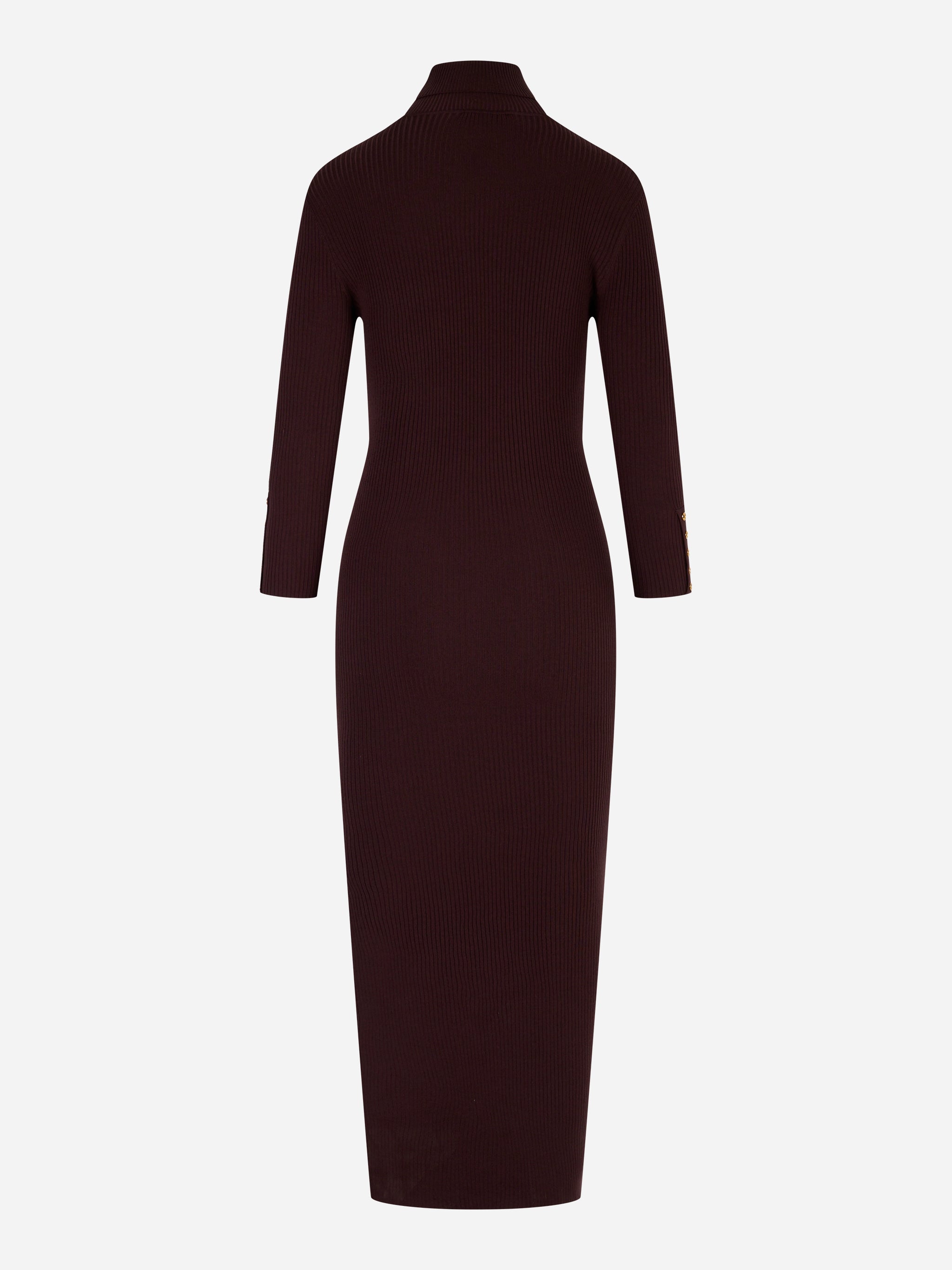 Retro dell’abito in maglia a costine borgogna Elisabetta Franchi