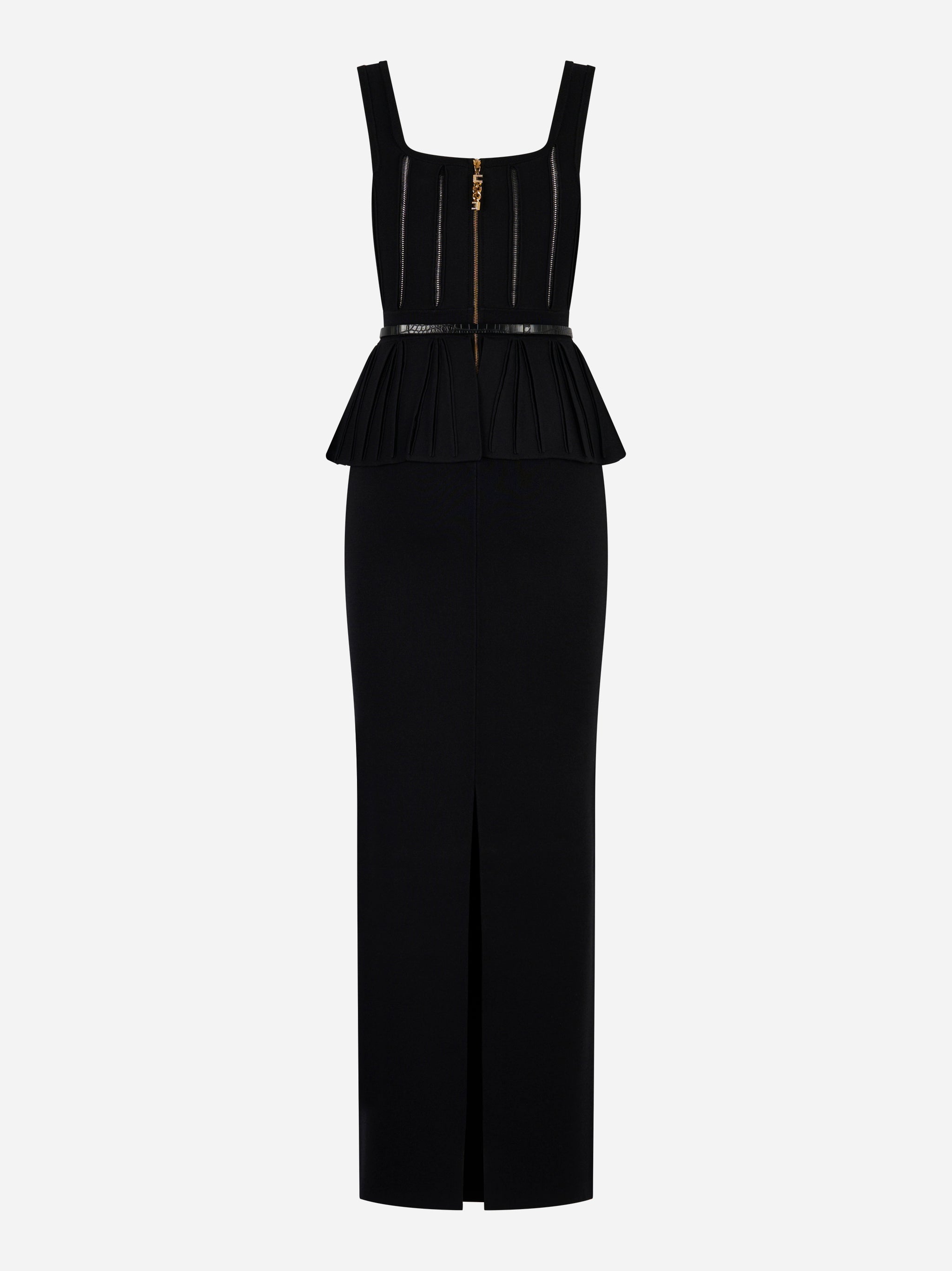 Abito Red Carpet in maglia con baschina e zip dorata Elisabetta Franchi - retro