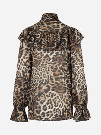 Camicia animalier con volant - vista posteriore