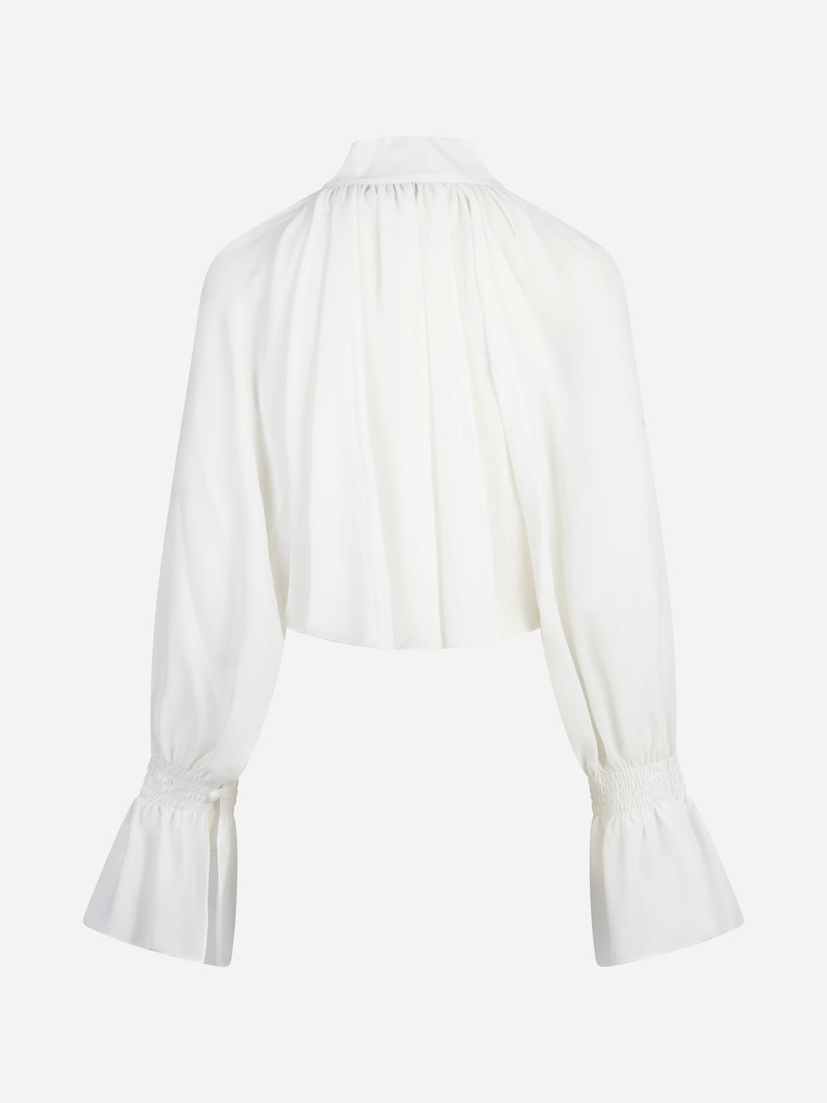 Camicia corta con maniche a volant bianca - vista posteriore