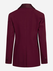 Blazer con revers sciallato bordeaux - vista posteriore