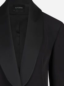 Blazer con revers sciallato nero - dettaglio del prodotto