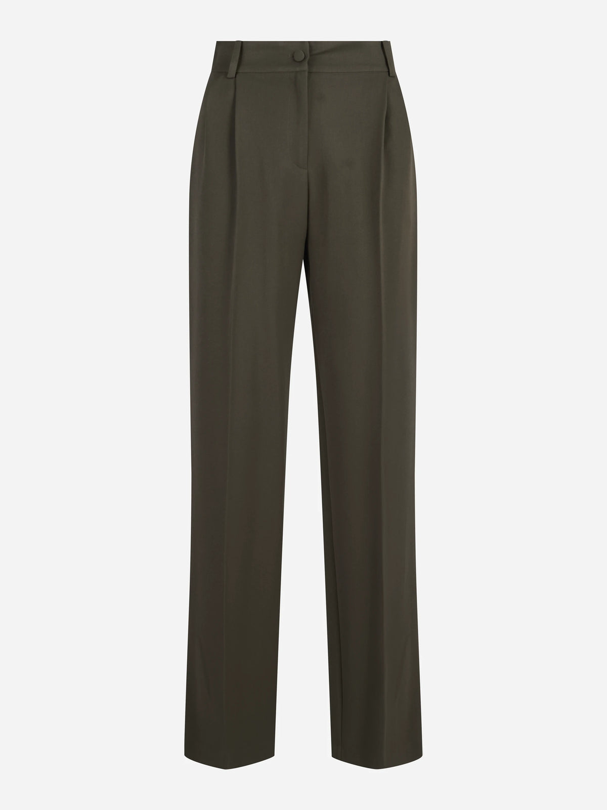 Pantalone sartoriale a gamba dritta verde - vista frontale