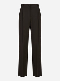 Pantalone sartoriale a gamba dritta testa di moro - vista frontale
