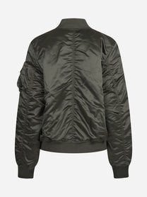Bomber MA-1 UV in nylon verde vintage - vista posteriore