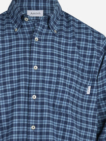 Camicia America check blu - vista posteriore