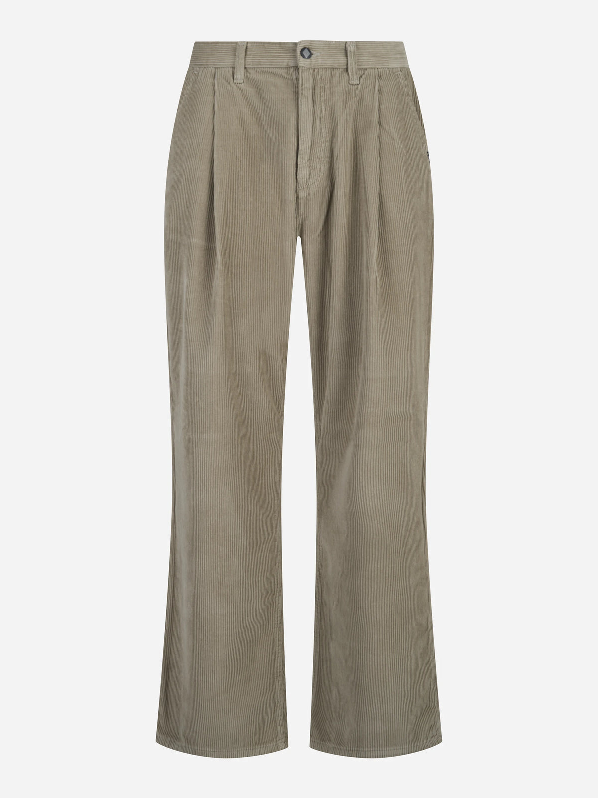 Pantalone ampio in velluto beige - vista frontale