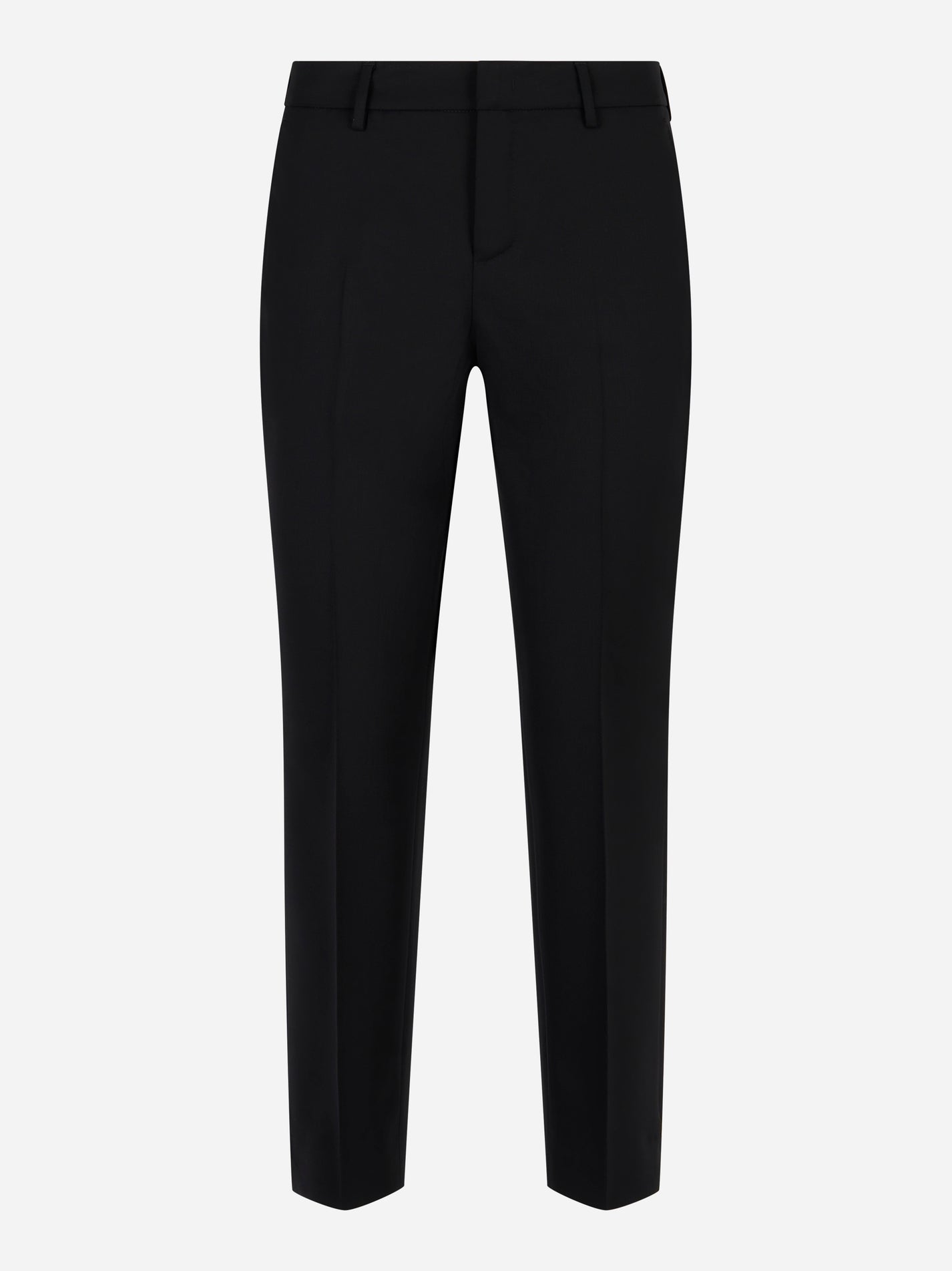 Pantaloni sartoriali neri in lana stretch PT Torino fronte