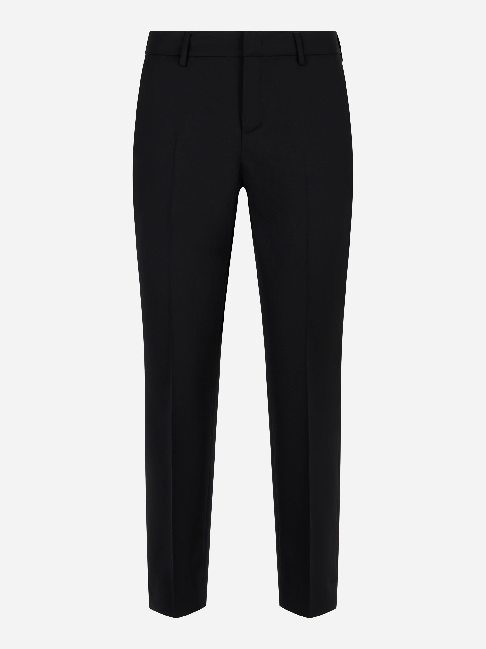 Pantaloni sartoriali neri in lana stretch PT Torino fronte