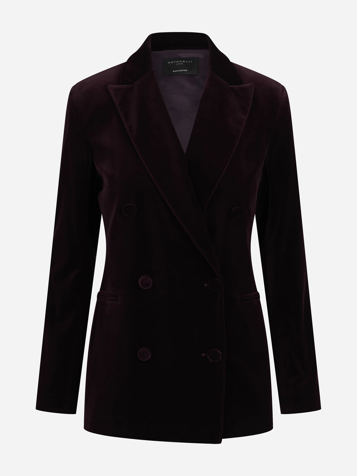 Blazer Galbusera in velluto bordeaux - vista frontale