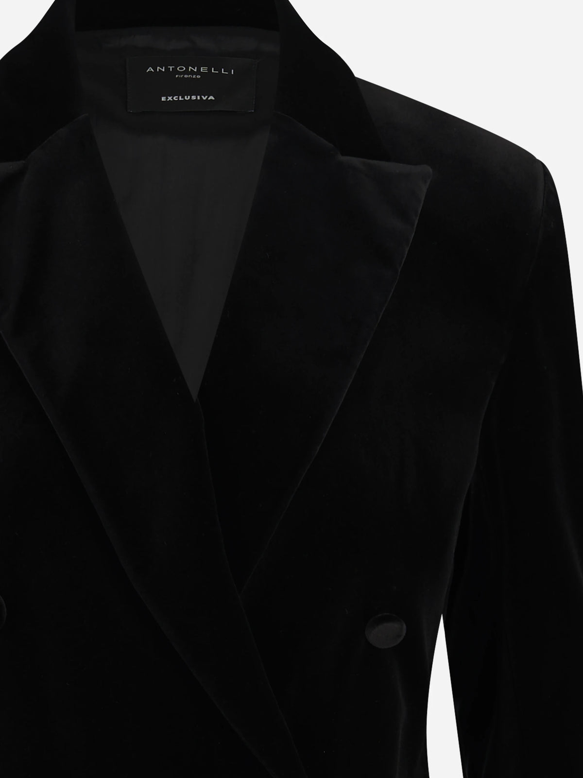Blazer Galbusera in velluto nero - dettaglio del prodotto