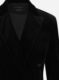 Blazer Galbusera in velluto nero - dettaglio del prodotto