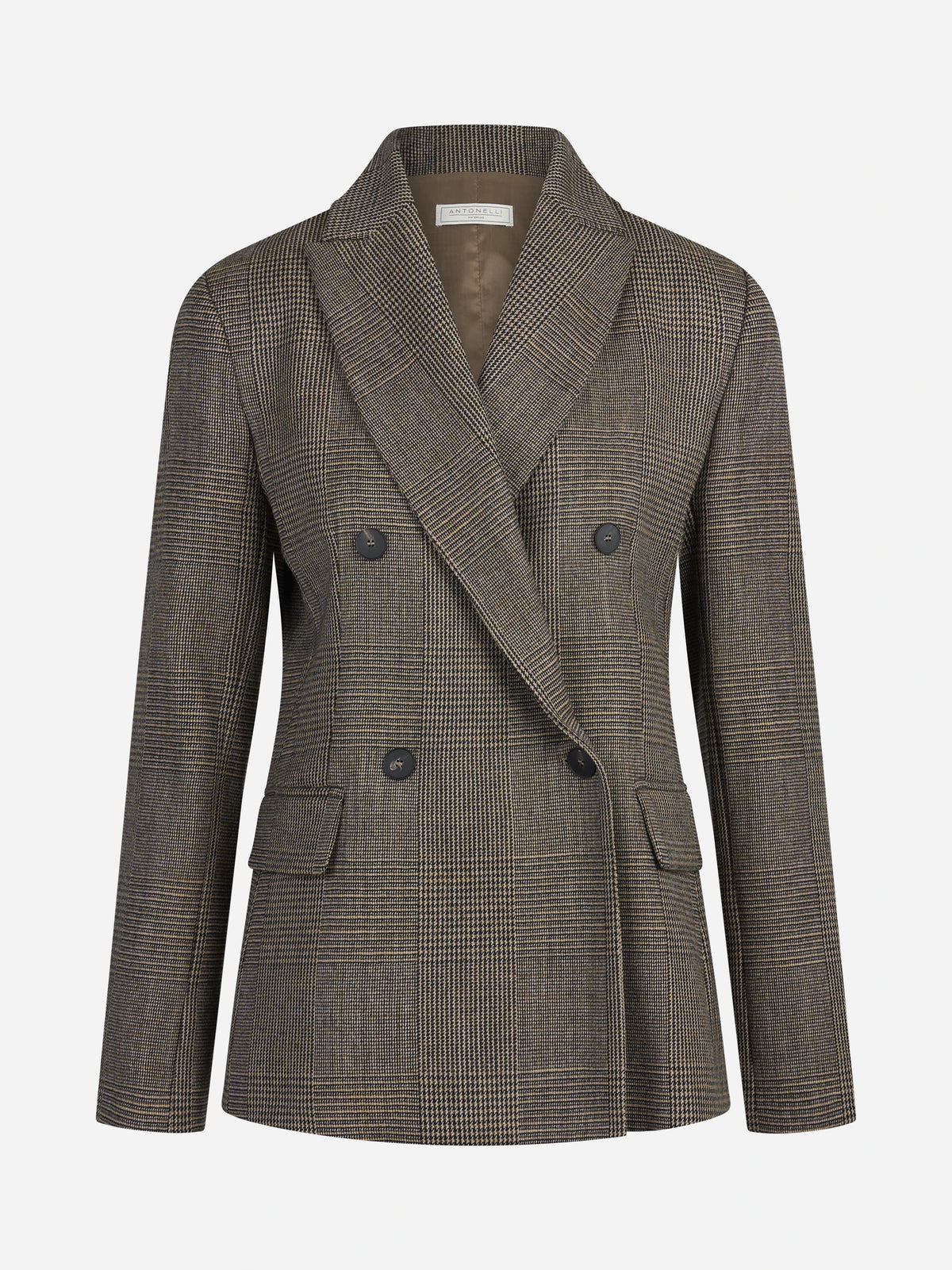Blazer Einaudi doppiopetto check marrone - vista frontale
