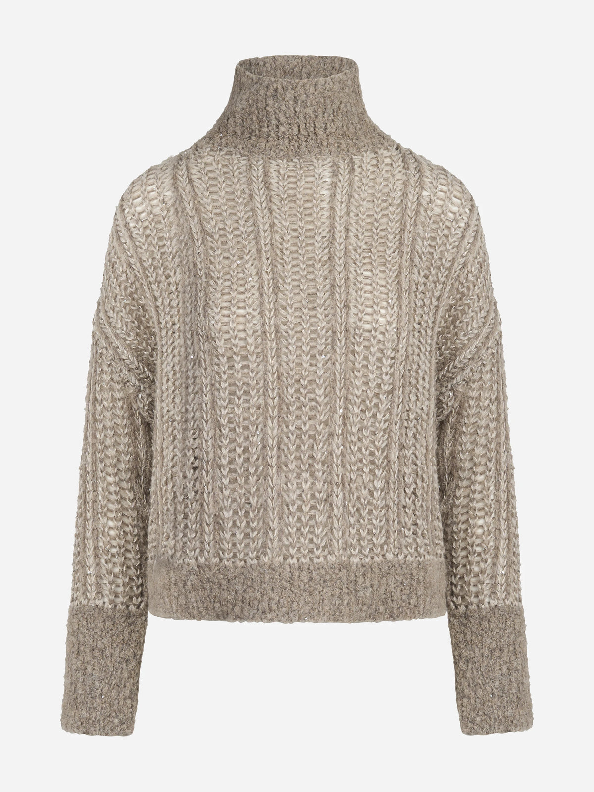 Maglia Gallura a collo alto in misto alpaca - vista frontale