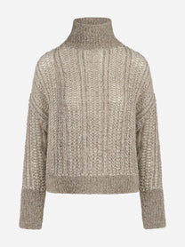 Maglia Gallura a collo alto in misto alpaca - vista frontale
