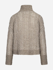 Maglia Gallura a collo alto in misto alpaca - vista posteriore