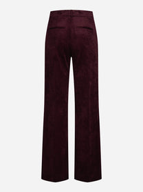 Pantaloni Prunelli dritti in velluto bordeaux - vista posteriore