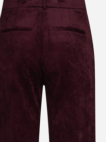 Pantaloni Prunelli dritti in velluto bordeaux - dettaglio del prodotto